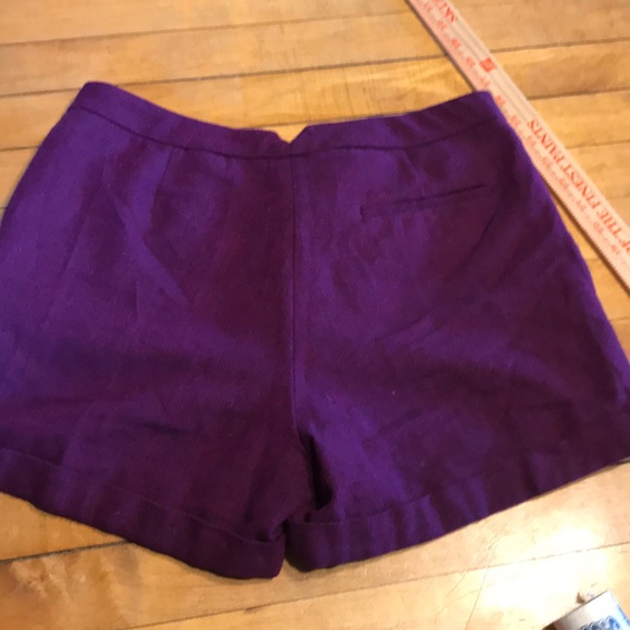 H&M  Purple Herringbone Wool Blend Lined shorts - Picture 5 of 8